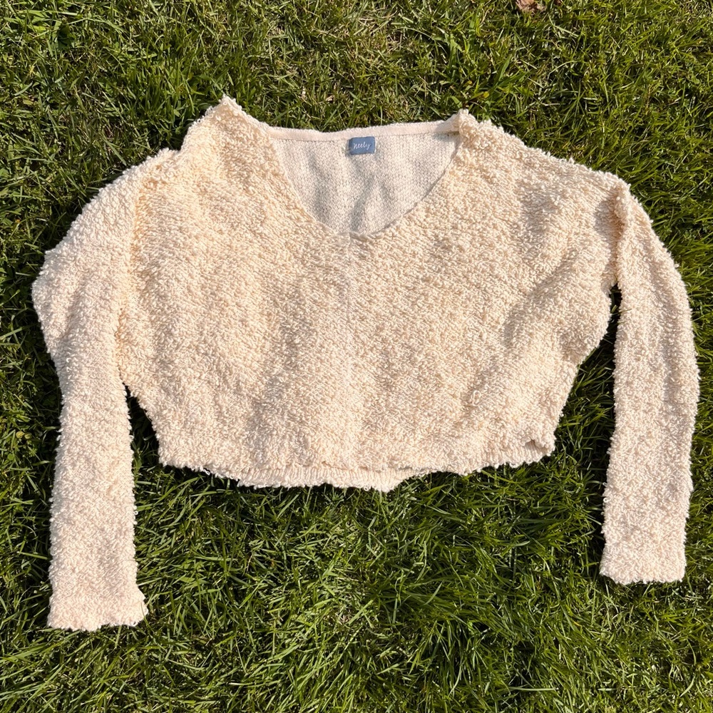 Popcorn pullover sweater Ivory
